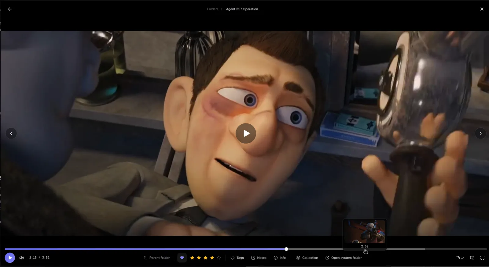 Loshelf's built-in video player